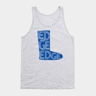 How do you say Buttigieg? Drawing of Boot in blue with distressed text Tank Top